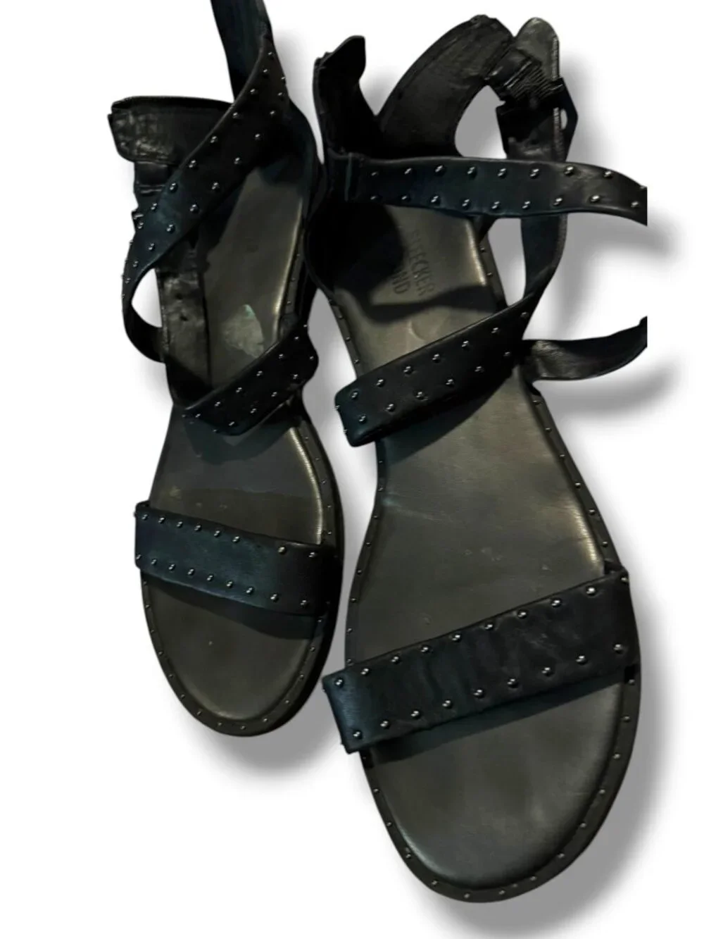Rebecca Bond / FleecKer & Bond Studded Sandals – Black – Size 9.5M